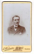 CIRCA 1890s CDV E. DESSENDIER HANDSOME MAN IN SUIT WITH MUSTACHE ROANNE FRANCE picture