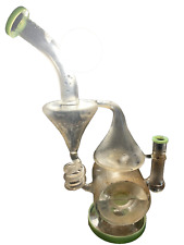 Vintage 13 In Thick & Heavy Soft Glass Tobacco Water Pipe Bong W/ Stem & Bowl picture