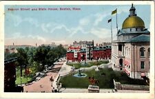 Beacon Street & State House Boston Massachusetts MA Antique Postcard Beacon Hill picture