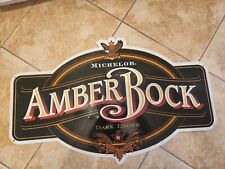 Vintage 2001 Michelob Amber Bock Dark Lager Beer Sign Man Cave Decor  23x36... picture