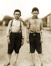 1913 Two Young Mill Workers, Columbus, GA Old Photo 8.5