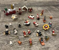 Vintage Mini Wooden Ornaments Lot Of 28  picture