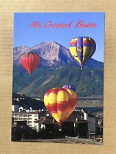 Postcard Mt. Crested Butte Colorado CO Hot Air Balloons Mountains Vintage PC picture