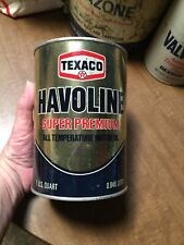 Vintage Texaco Havoline Super Premium Motor Oil 1 Qt Metal Can GC w/Patina empty picture