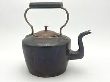 Antique Late Georgian Large Copper Tea Kettle Metal Handle Patina Heavy picture