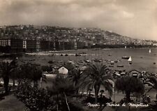 Naples Napoli Marina di Mergellina 6x4 Real Photo RPPC Postcard Posted 1952 picture