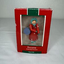 Hallmark Keepsake Christmas Ornament Daughter Girl in Dress 1989 With Travel Box picture