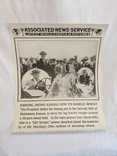 Vtg Warren G Harding Associated News Service World Events in Pictures President  picture