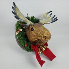 Rare Animated Raphie The Singing Christmas Moose Mounted Wreath Funny Tested picture