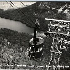 c1950s Franconia Notch, NH RPPC Aerial Tramway Echo Lake Mt Cannon Photo A164 picture