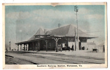 VA Virginia Manassas Southern Railway Station Railroad Train Depot Postcard picture