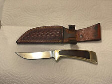 Rare 1968 Browning USA S/210 hunting Knife Brass/walnut Handle with Sheath. picture
