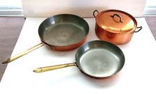 3 Vintage Tagus Skillets and Saucepan Portugal picture