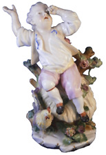 Antique 18thC Royal Vienna Porcelain Boy & Rooster Figurine Porzellan Figur Wien picture