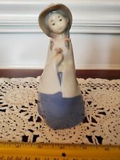 Rex Valencia handmade in Spain, girl's figurine holding a flower With Hat Braids picture