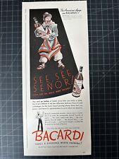 Rare Vintage 1940s Bacardi Rum Print Ad picture