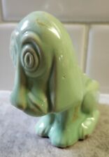 Vintage Green Glazed Pottery Ceramic 4 Inch Dog Puppy Planter - Adorable picture