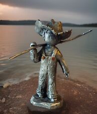 RARE Vintage 5” Hudson Pewter Figurine by Walli Boy with Fishing Pole #6 picture