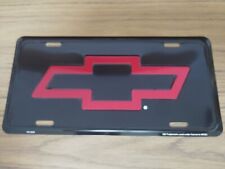 Chevy License Plate Red Bowtie Bow-Tie Auto Tag Embossed Aluminum picture