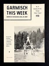 1958 Garmisch This Week US Army Recreation Area Germany Vintage Guide Schedule picture