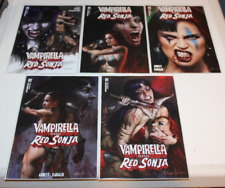 Complete Set Vampirella Versus Red Sonja 1 2 3 4 5 NM BOARDED 2022 Vs Parrillo picture