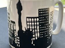 NEW YORK CITY SKYLINE Black White Old Pottery Co Metro Mega Coffee Mug Heavy20oz picture