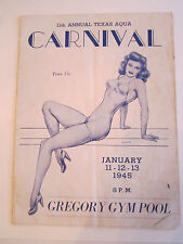 1945 UNIVERSITY OF TEXAS 11TH ANNUAL CARNIVAL PROGRAM - GREGORY GYM - TUB RH-5 picture