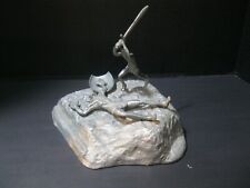 Vintage David & Goliath Pewter Sculpture by Yaacov Heller Signed Limited Edition picture