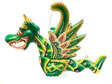 Winged Flying Dragon Naga Mobile Spirit Demon Chaser Handmade Bali Art Green picture