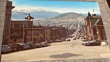 Butte MT Montana St Scene Looking South Chrome Postcard Old Cars Mountains picture