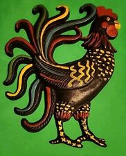 Vintage Cast Iron Rooster Wall Hanging Country Farmhouse Hand Painted picture