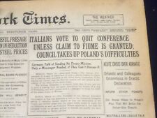 1919 MARCH 22 NEW YORK TIMES - ITALIANS VOTE TO QUIT CONFERENCE - NT 9286 picture