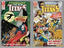 NEW TITANS 74 75 LOT OF 2 DC COMIC BOOKS DEATHSTROKE NIGHTWING STARFIRE PANTHA picture