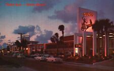 Vintage Postcard Night Scene Along Luxurious Motel Row Miami Beach Florida Fla. picture