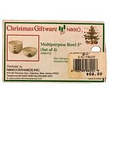 Set of 4 Giftware Bowls 5” Christmastime by Nikko, Japan. picture