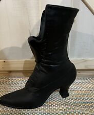 Vintage Victorian Style High Heel Lace Up Boot Planter Black picture