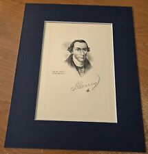 Patrick Henry Vintage Art Craft Engraved Card w/ Signature - Matted picture