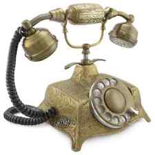 Antique Telephone Rotary Dial Victorian Brass Retro Phone Home Office Desk Decor picture