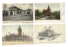 Antique Postcard Buildings Lot Fantoft Stave Church Norway Union Depot Ferry picture