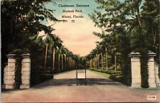 Hialeah Park Clubhouse Entrance Gate Miami Florida Scenic Streetview DB Postcard picture
