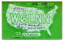 QSL CB Ham Radio Card W6LNN Fresno California Vintage CA 1938 Card picture