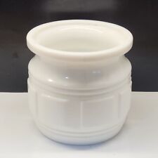 Vintage Mid Century Modern Milk Glass Geometric Block Jar Planter Vase 4.5