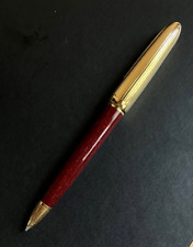 CARTIER Bordeaux Red marble/Silver Twisted Ballpoint Pen (No Box,Blue ink ) Mint picture