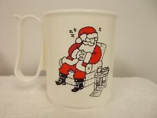Vintage Tupperware Santa Napping Sleeping Christmas White Plastic Cup Mug picture