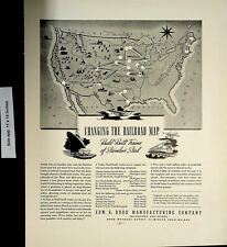 1937 Edw G Budd Manufacturing Co Railroad Map Vintage Print Ad 5907 picture