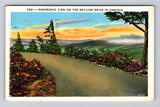 VA-Virginia, Panoramic View On The Sky Line Drive, Vintage c1940 Postcard picture