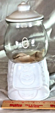 target white glass candy jar gumball machine/jar - EUC picture