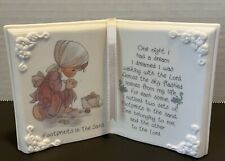 ENESCO Precious Moments 1993 BIBLE Footprints In The Sand Porcelain Figurine picture