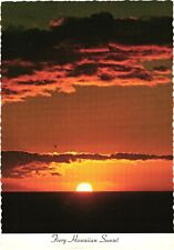 Fiery Hawaiian Sunset, As Seen From Kamaole Beach Kihei, Maui, Hawaii Postcard picture