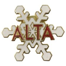 Vintage Alta Ski Area Utah Snowflake Travel Souvenir Pin picture